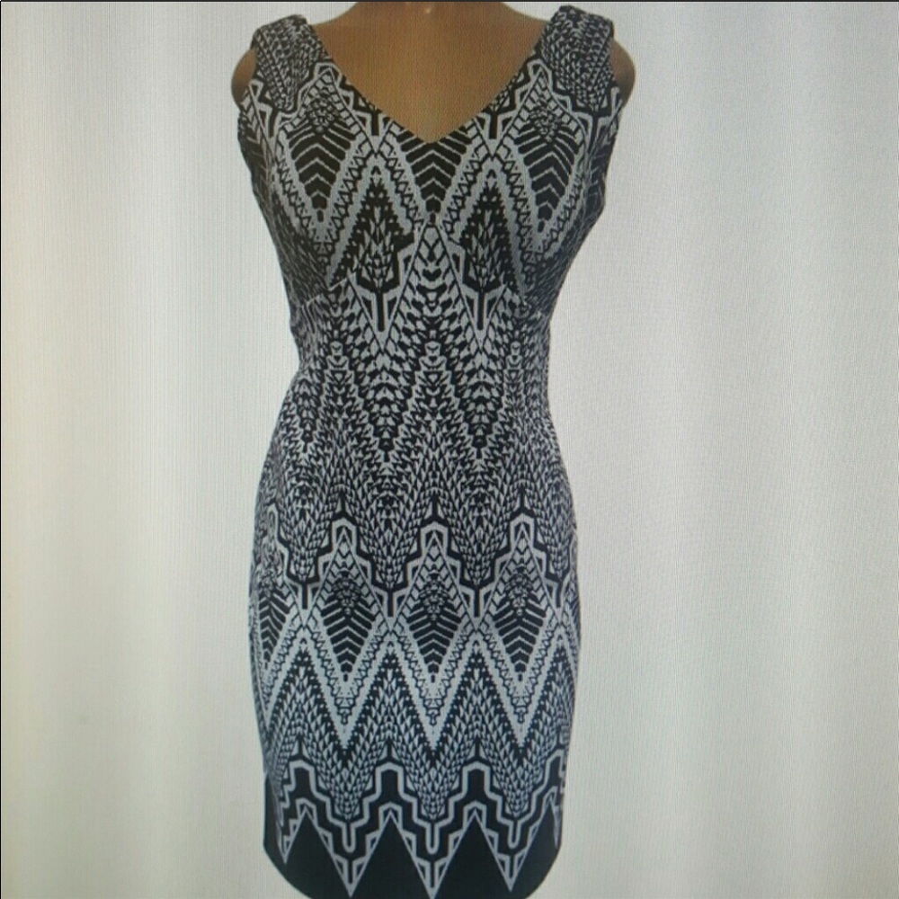 Gorgeous Calvin Klein geometric sheath dress.